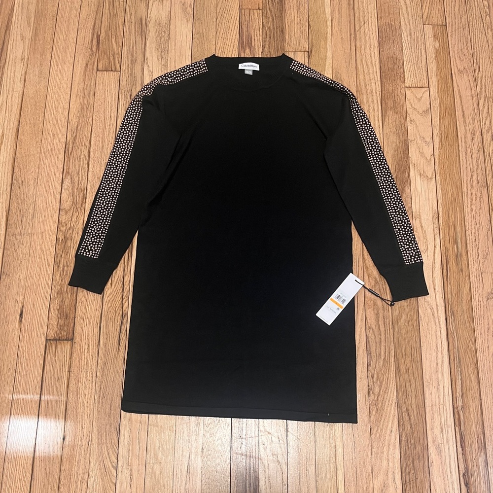 Calvin Klein Women’s Embellished Sweater Dress | Black | Size S